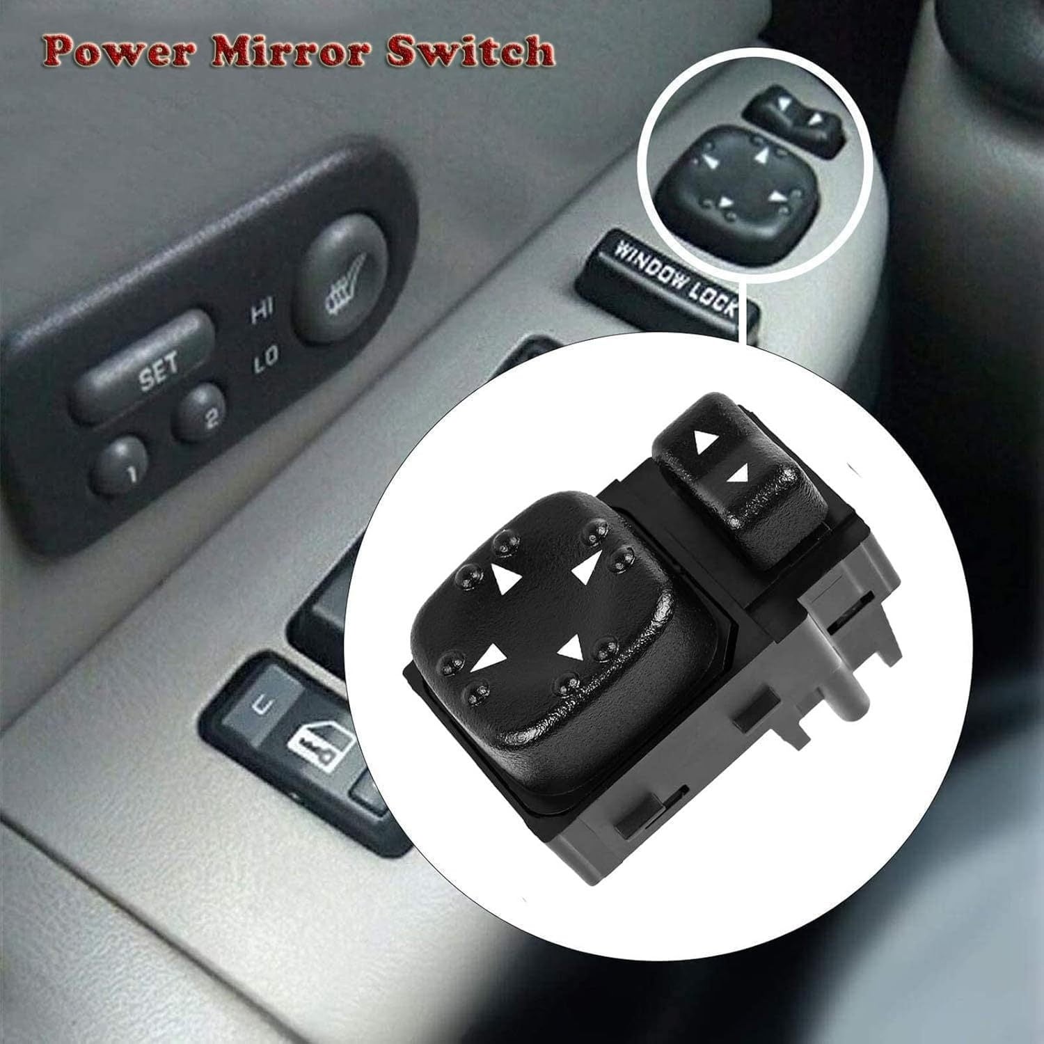 Rear View Mirror Switch for Chevrolet GMC Cadillac Vehicles 9 Pins Without Battery