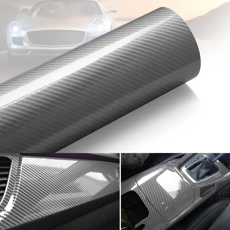 Car Interior Carbon Fiber Textured Fake Film Black Matte Glossy Sticker