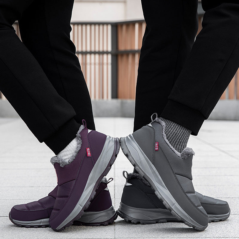 Women's Winter Slip-On Shoes Non-Slip Cushioned Indoor Outdoor Burgundy