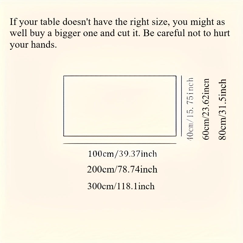 Clear PET Table Protector 99x41cm Self-Adhesive Waterproof Oil-Resistant for Dining and Coffee Tables