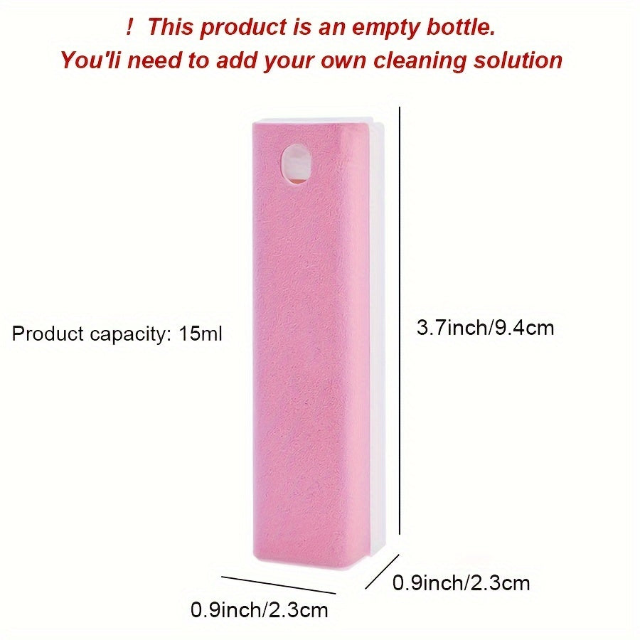 Portable Car Screen Cleaner Kit 15ml Spray & Wipe Sticky Fiber Cloth Dashboard Scratch-Free