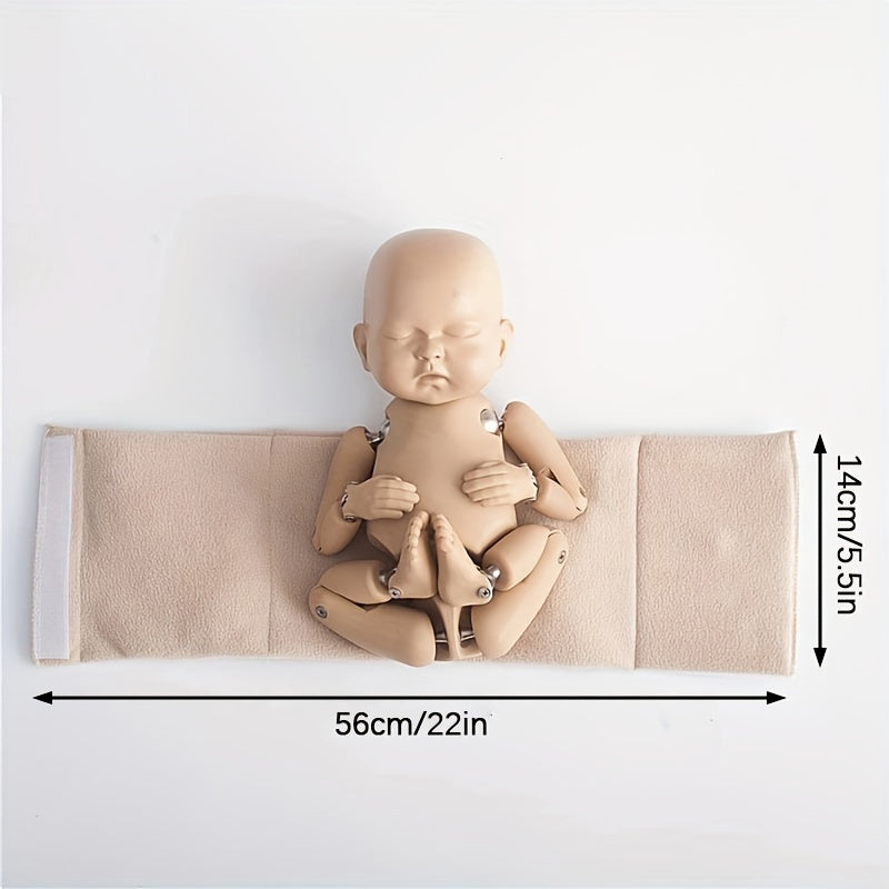 Beige Swaddle Blanket for Newborns and Infants, Soft Cotton for Photos