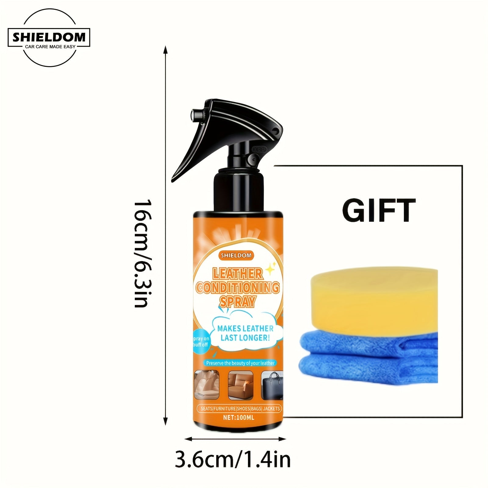 Kit de reparación con spray acondicionador de cuero para muebles, sofá, chaqueta, asientos de coche, 100ml