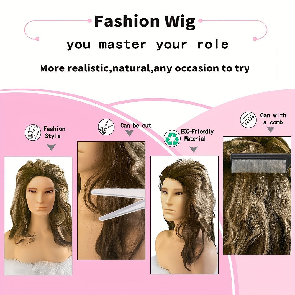 Synthetic Wig for Costume Parties and Cosplay Retro 70s 80s Style Unisex