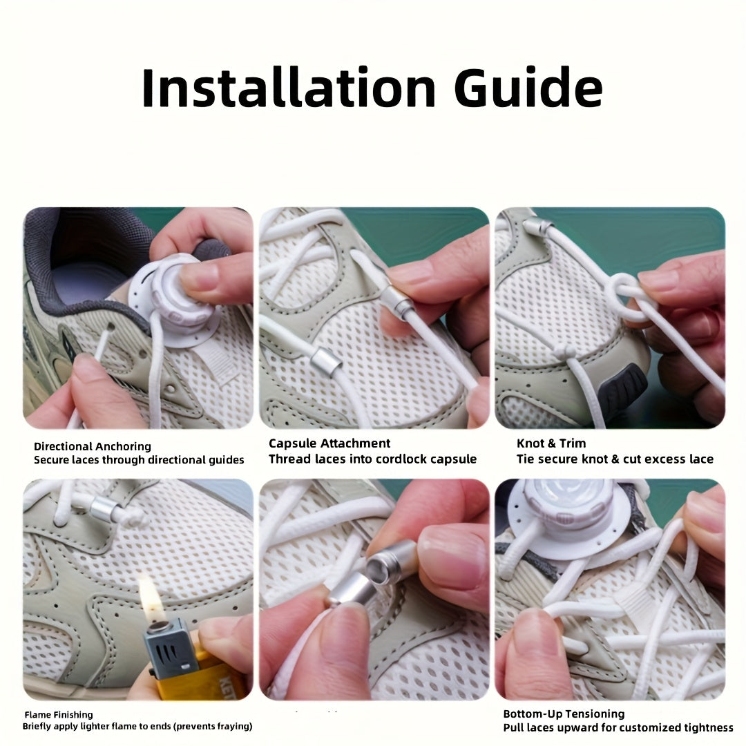 Unisex Nylon Shoe Lock with Swivel Buckle for Sports and Outdoor Shoes