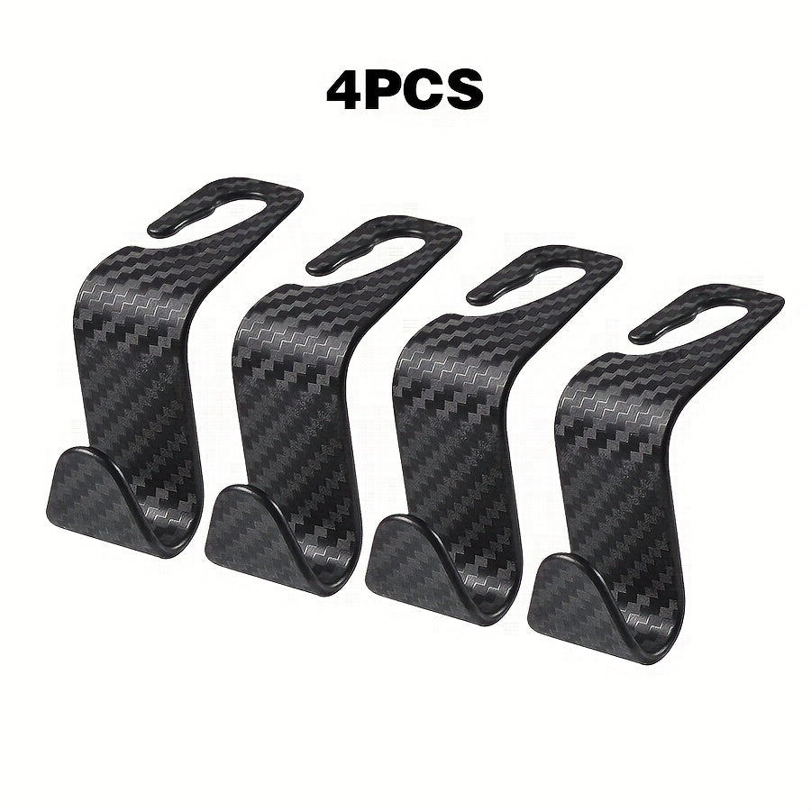 Набор крючков для автомобильных сидений 3,5 дюйма из углеродного волокна, прочный органайзер для сумок