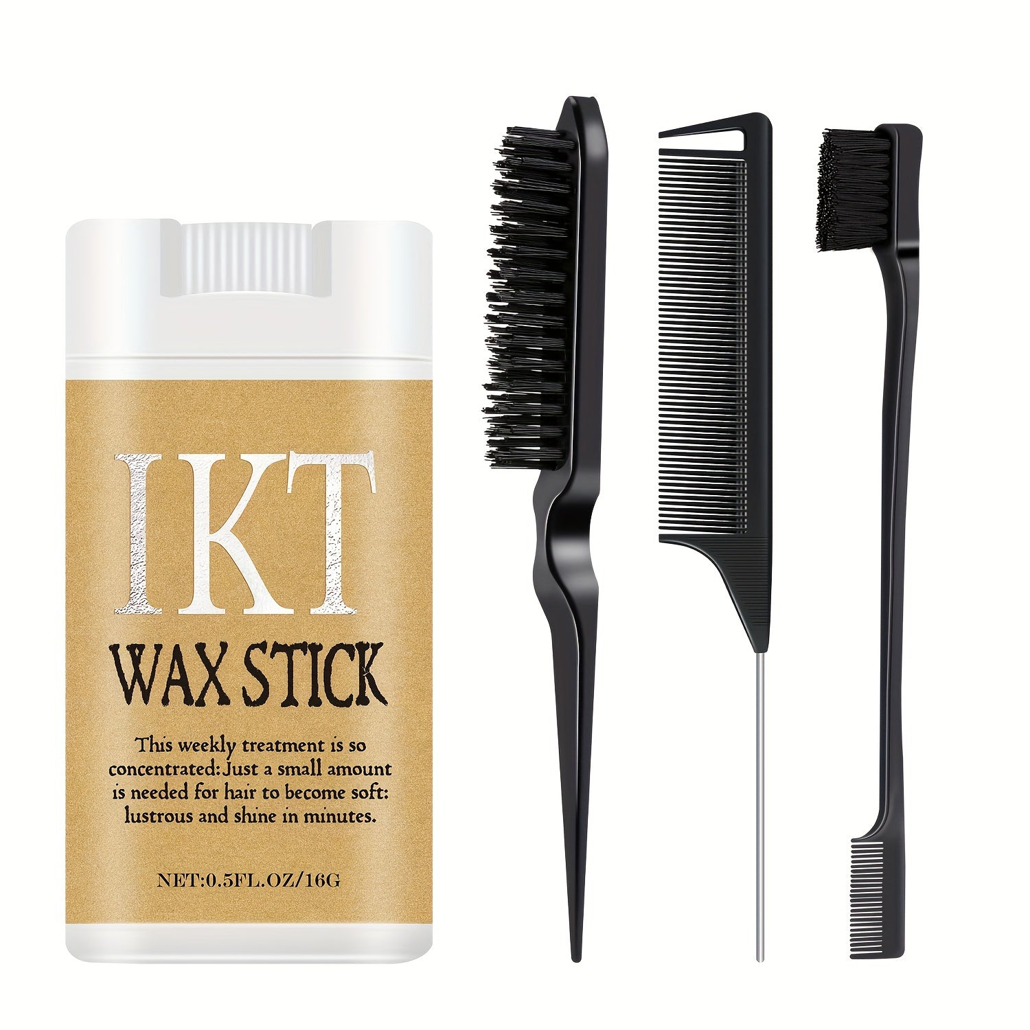 Unisex Hair Wax Stick Set for Normal Hair with Styling Comb for Wavy Curly Hair and Wigs