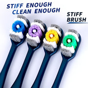 Set of 6 Adult Hard Nylon Bristle Travel Toothbrushes Lightweight