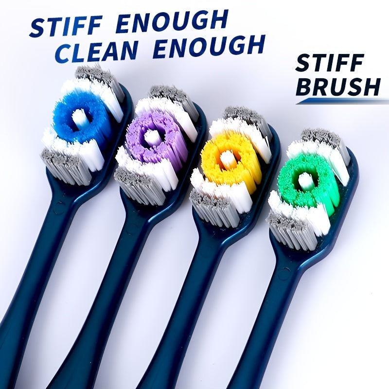 Set of 6 Adult Hard Nylon Bristle Travel Toothbrushes Lightweight
