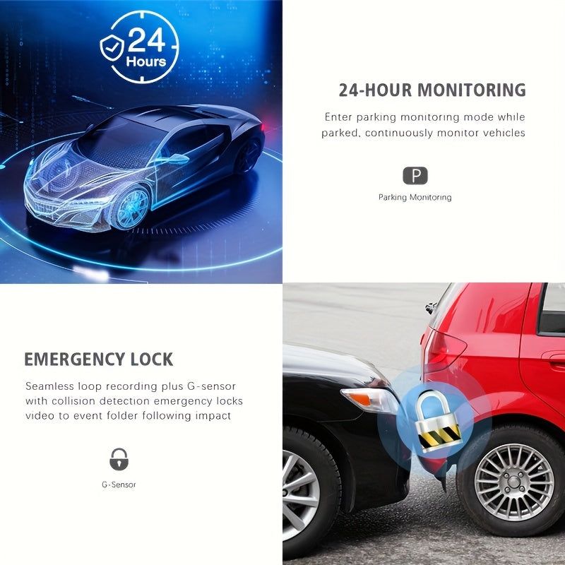 HD 1080P Dash Cam for Cars with Wide Angle Night Vision G-Sensor Loop Recording