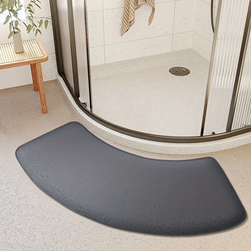 Non-Slip Polyester Bath Mat for Shower Door or Entryway, Low Pile, Easy to Clean