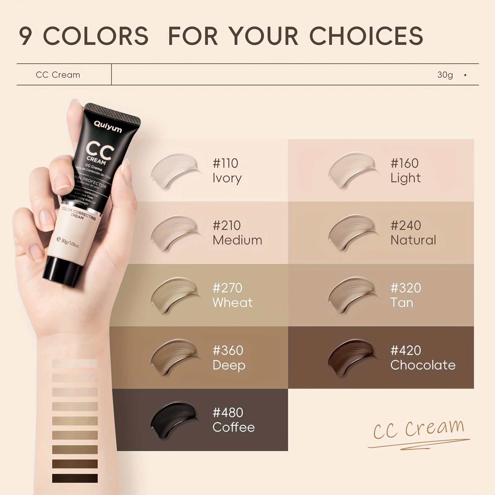 Long-Lasting 3-Color CC Cream Oil Control Full Coverage Concealer