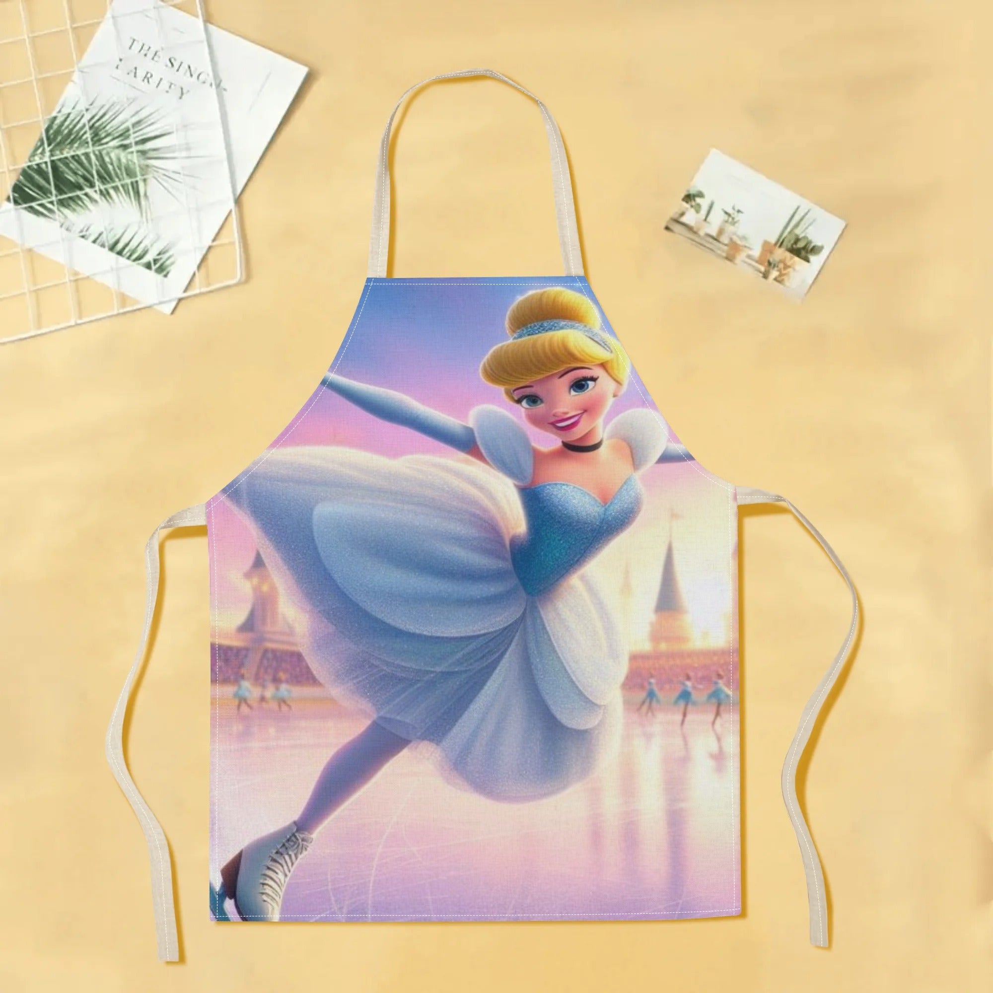 Waterproof Apron for Kids with Cartoon Print, Adjustable Neck, Durable Polyester