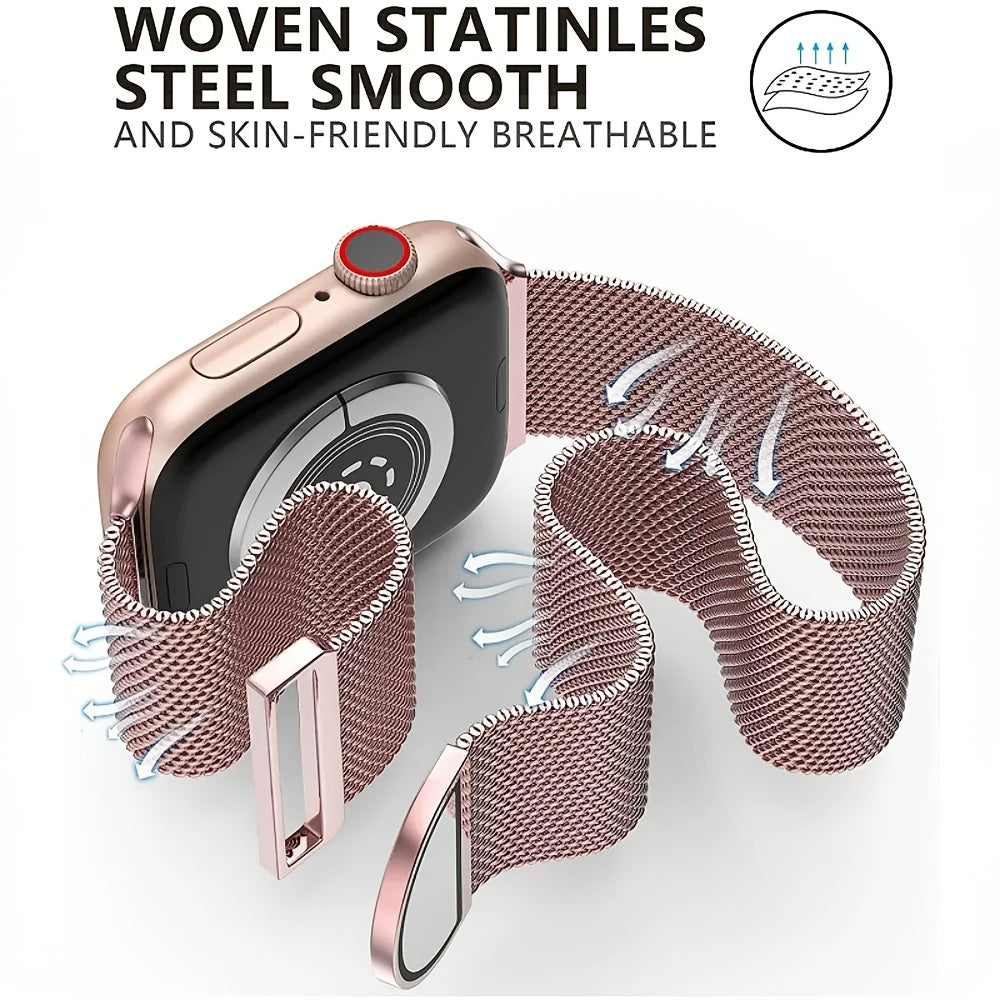 Stainless Steel Watch Band for Apple Watch Men Women Compatible with Series 1 to SE