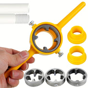 PVC Pipe Thread Die Kit for Plumbing Repair 3 Sizes Alloy Hand Tool