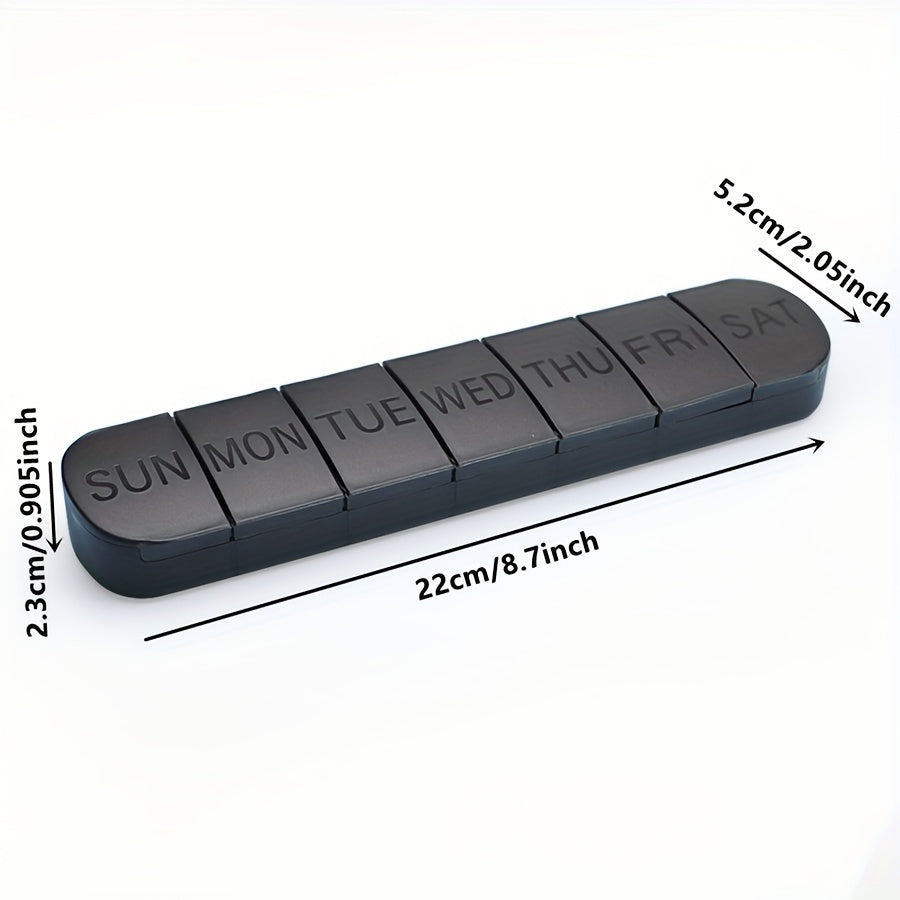 Portable Weekly Pill Organizer 7 Compartments Vitamin Fish Oil Storage