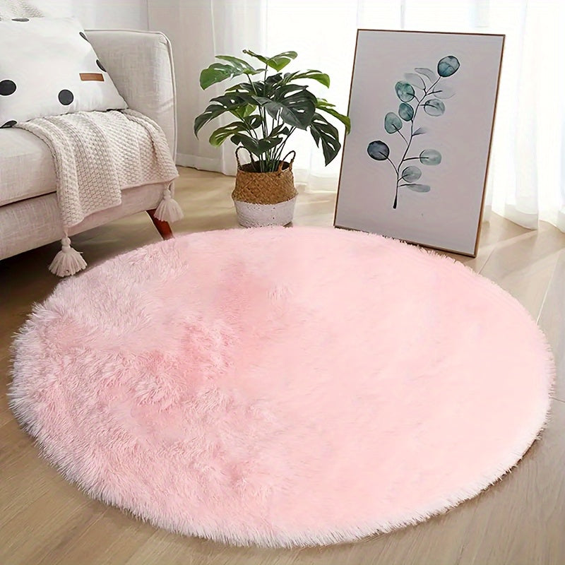 Pink Shaggy Area Rug Soft Non-Slip Absorbent for Bedroom Living Room Play Area