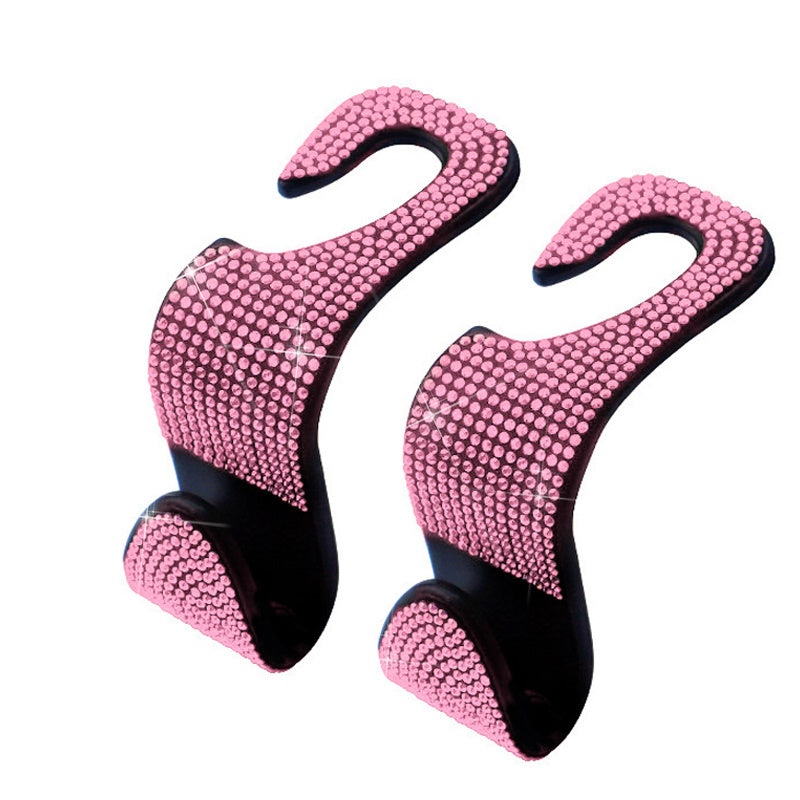 Women Diamond-Studded Car Hook Hidden Storage Seat Organizer