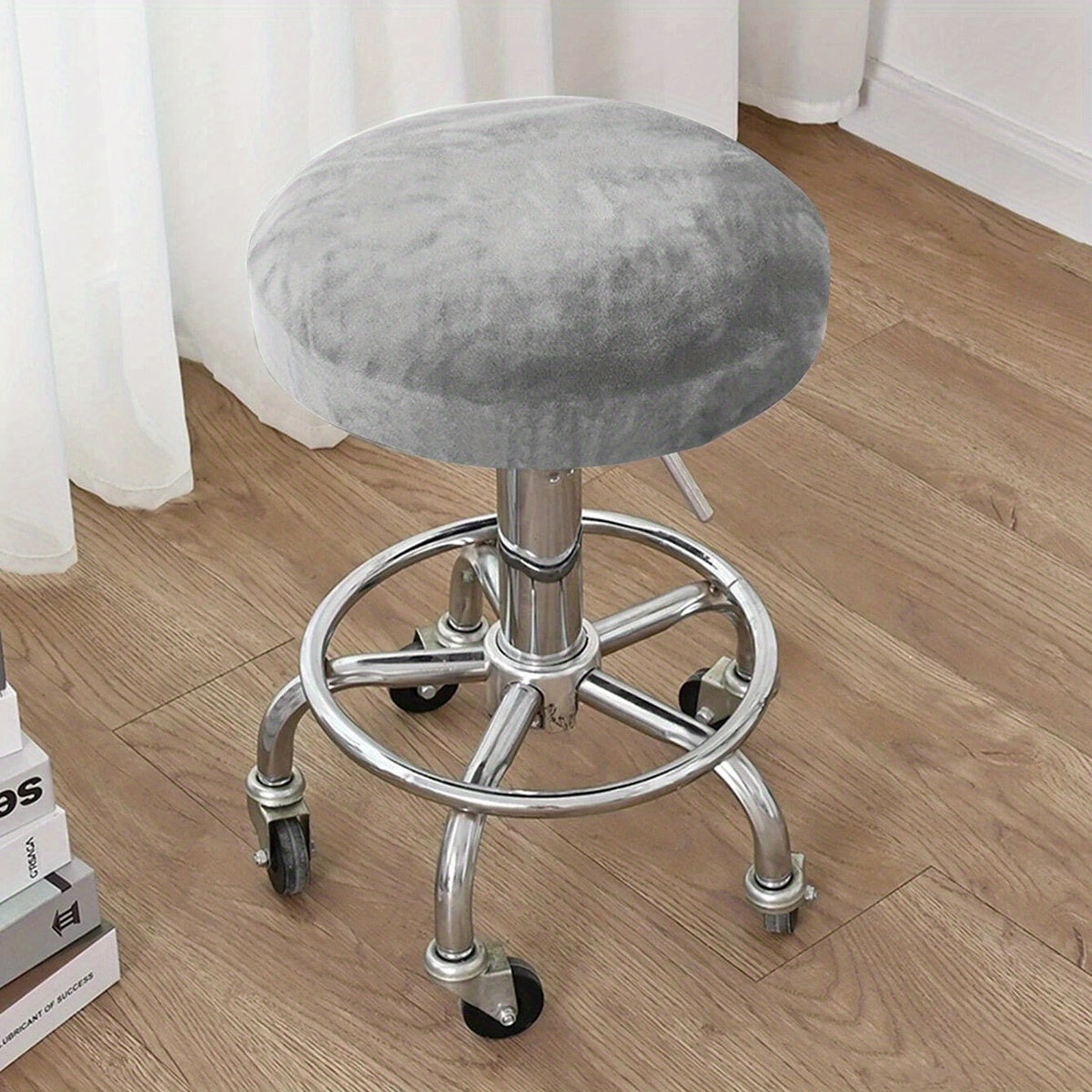 Velvet Stretch Stool Cover for Home and Office Decor in Multiple Colors