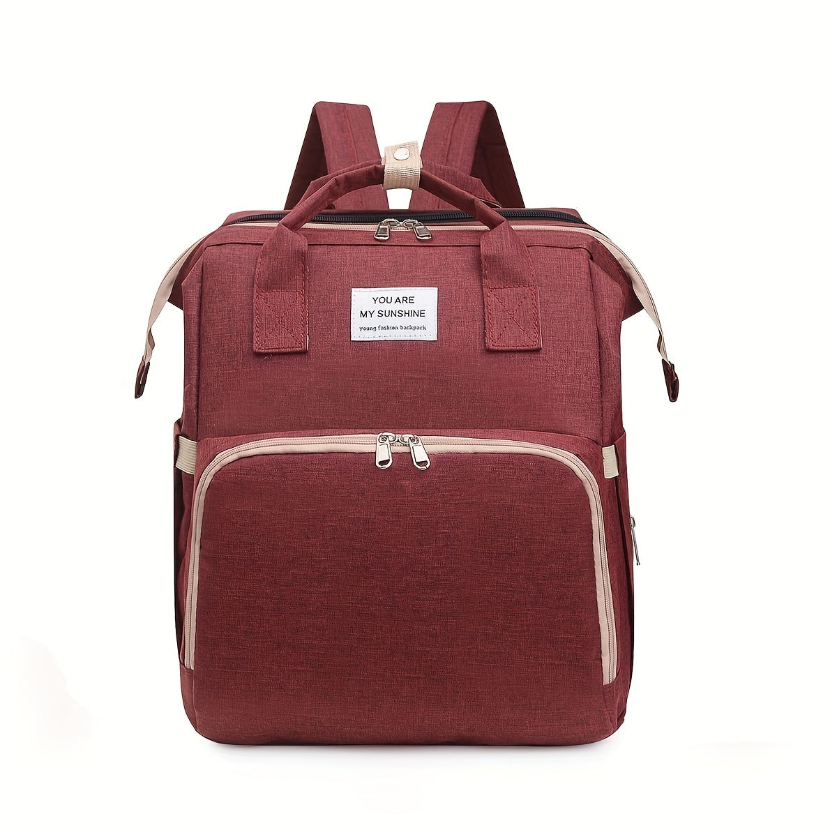 Folding Double Shoulder Diaper Bag with Large Capacity and Portable Design