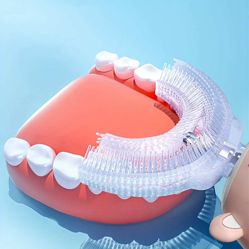 U-Shaped Electric Toothbrush for Kids Rechargeable Cartoon Deer with Timer