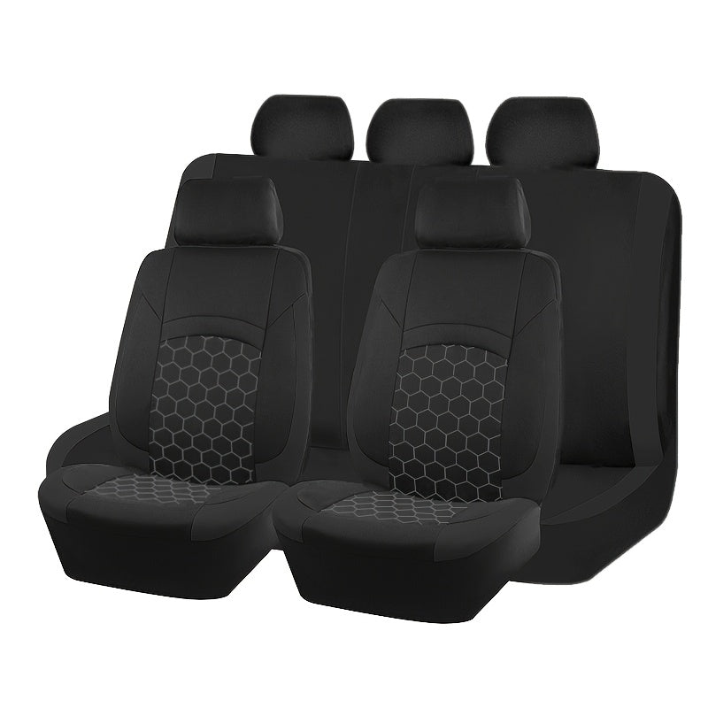 Universal Car Seat Covers Black Red Woven Polyester Durable Pack of 2