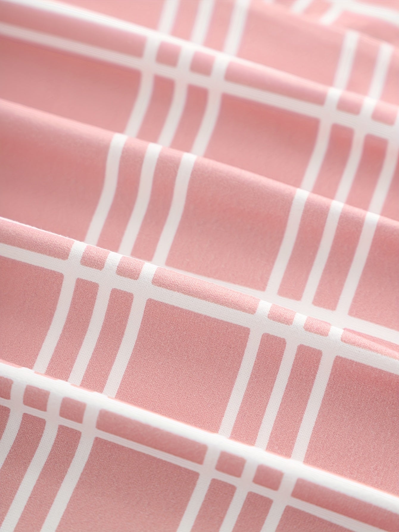 Plus Size Women's Pajama Set Heart Print Short Sleeve Top Plaid Pants