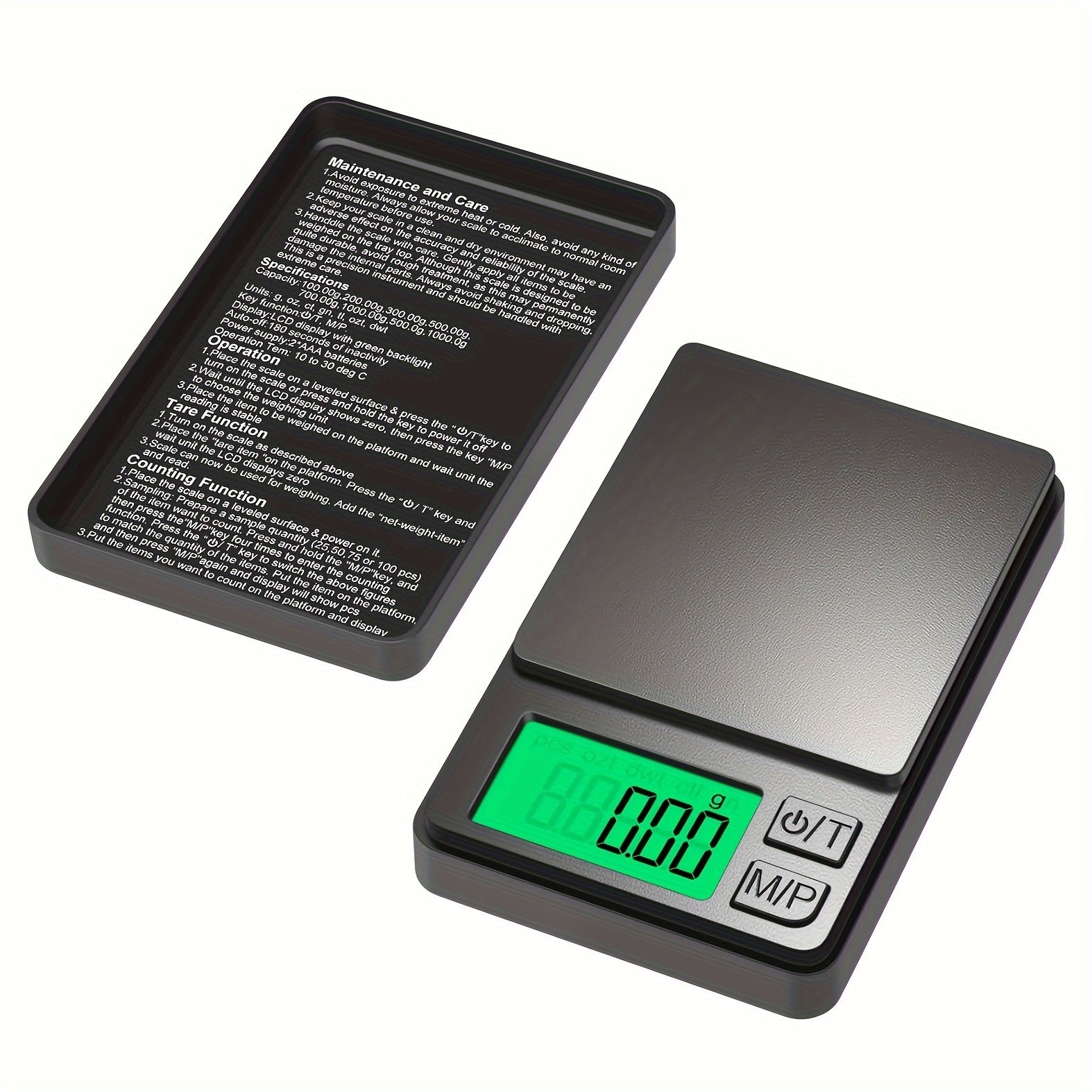 Digital Mini Tea Scale 0.01g Precision Kitchen Scale Black Lightweight Compact