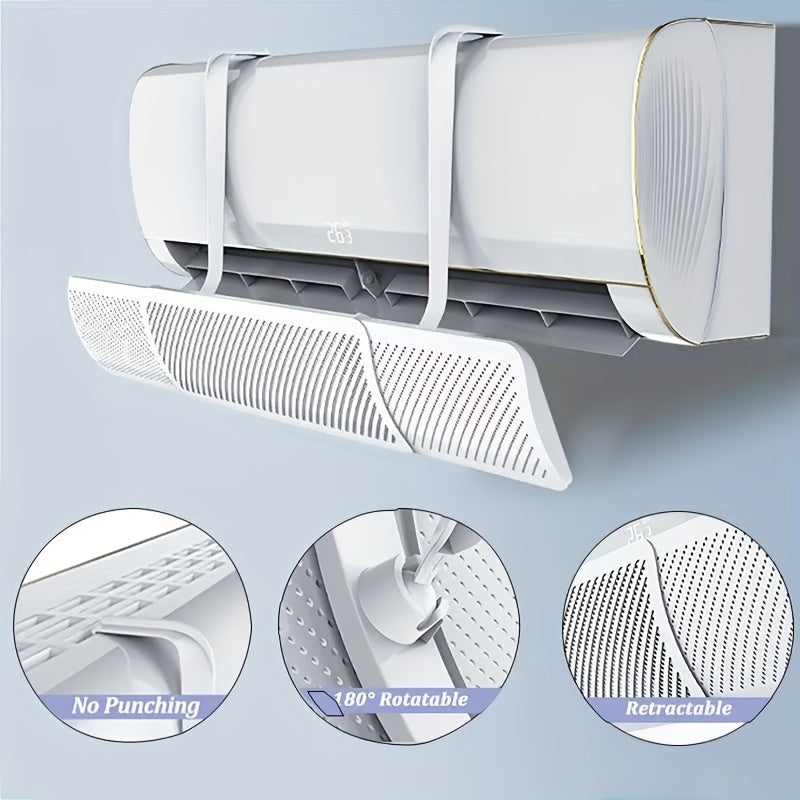 Adjustable 180° Rotating Air Conditioner Deflector for Home and Office Cool Indoor Airflow Plastic