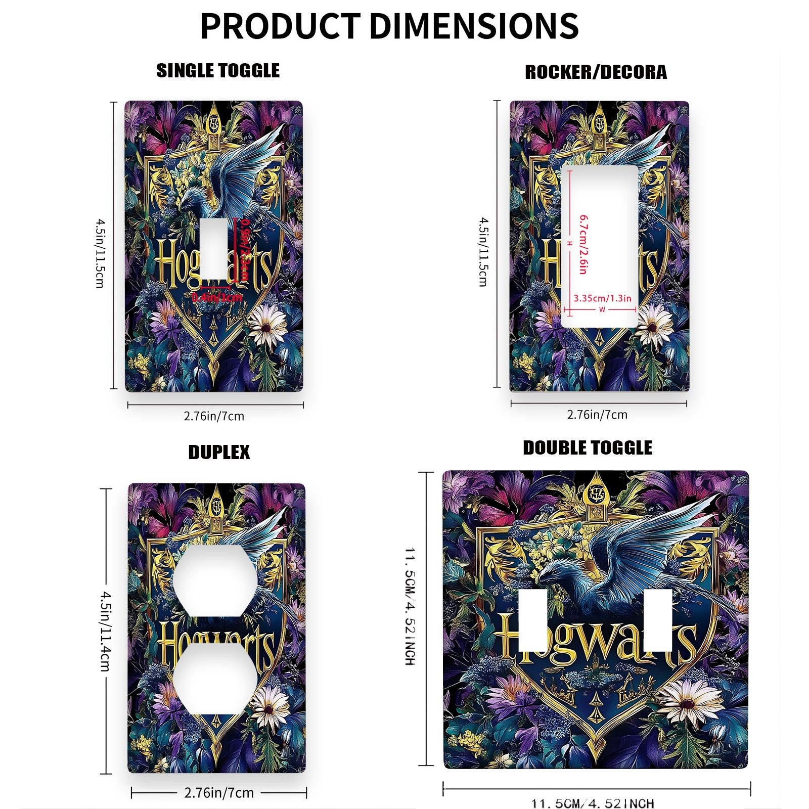 Eagle Emblem Switch Cover for 1-Gang or 2-Gang Switches Gold Accents Easy Install