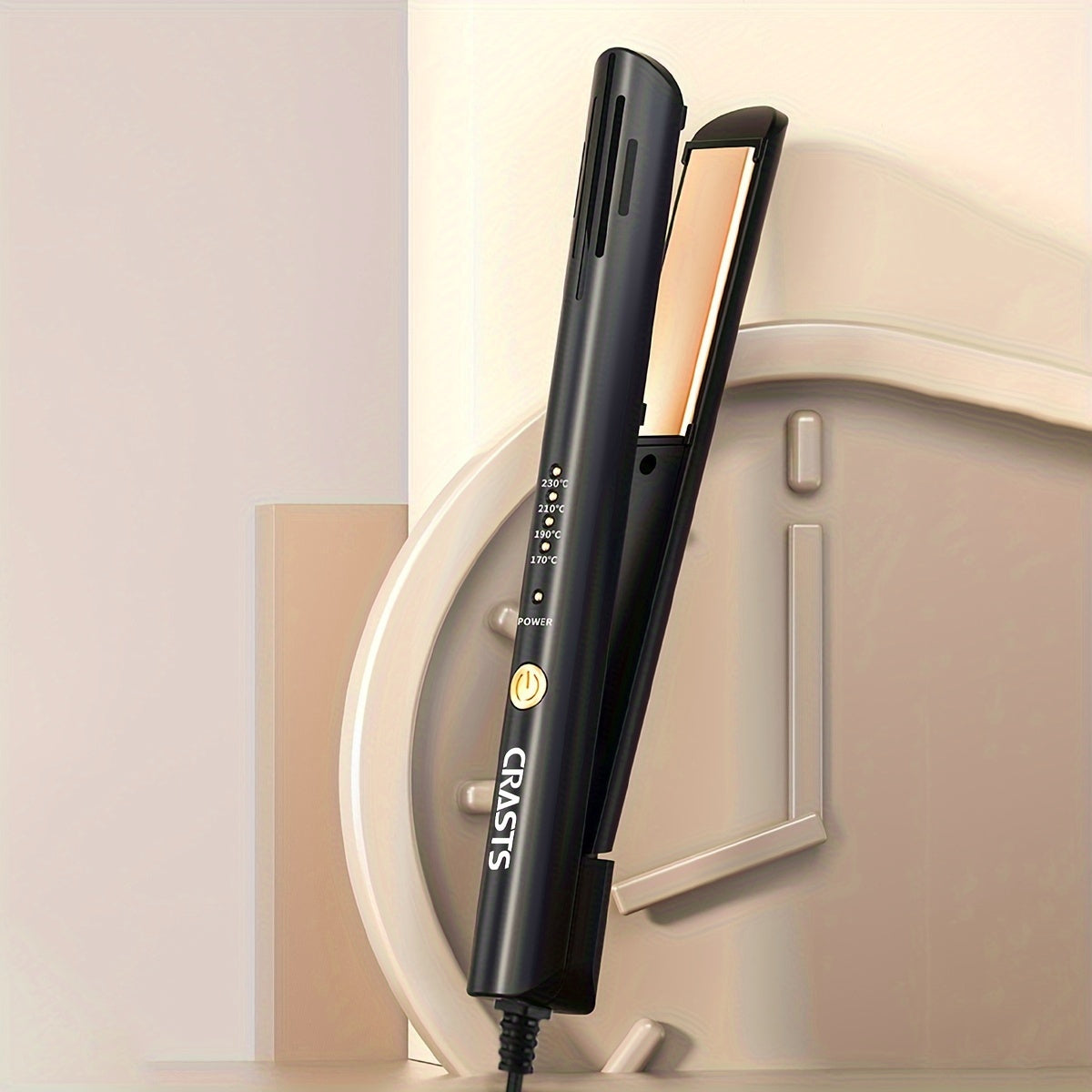 Planchadora y rizadora de cabello unisex con pantalla digital y temperatura ajustable