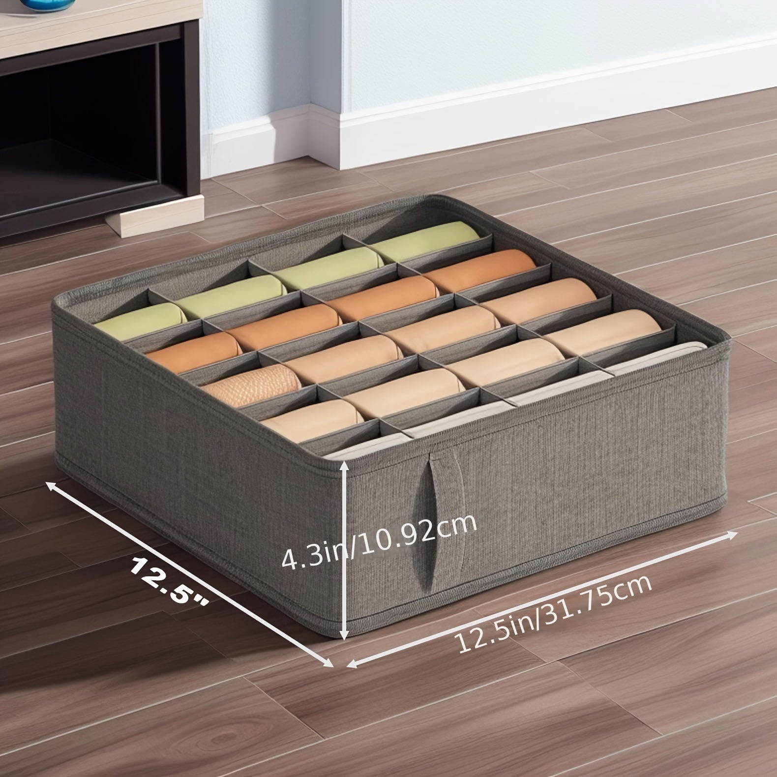 Organizador de ropa interior y calcetines de tela, caja de almacenamiento para cajón 3 en 1 para hogar, dormitorio, residencia universitaria