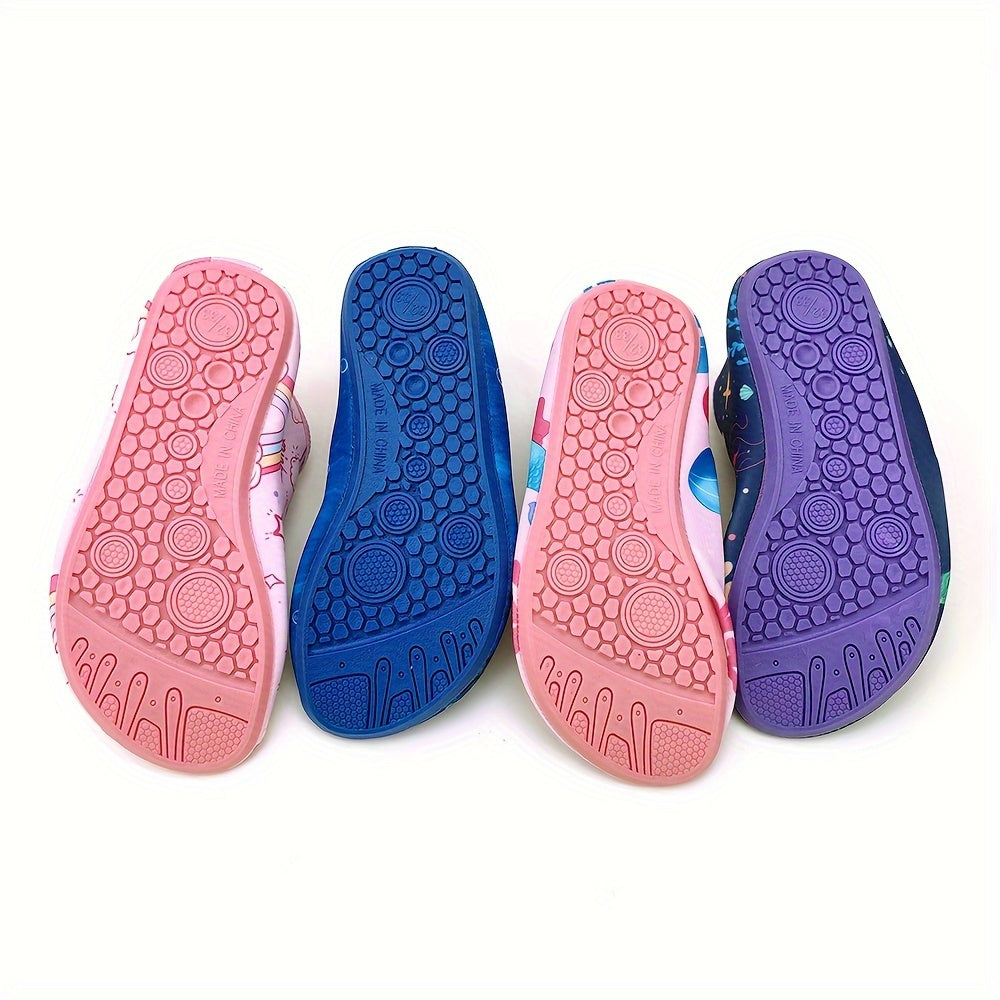 Детские водные тапочки легкие с мультяшным дизайном, легко надеваются для пляжа и водных развлечений