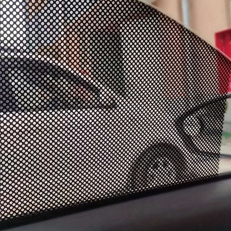 Stained Glass Window Privacy Film Black Vinyl One-Way Perforated UV Sun Blocking