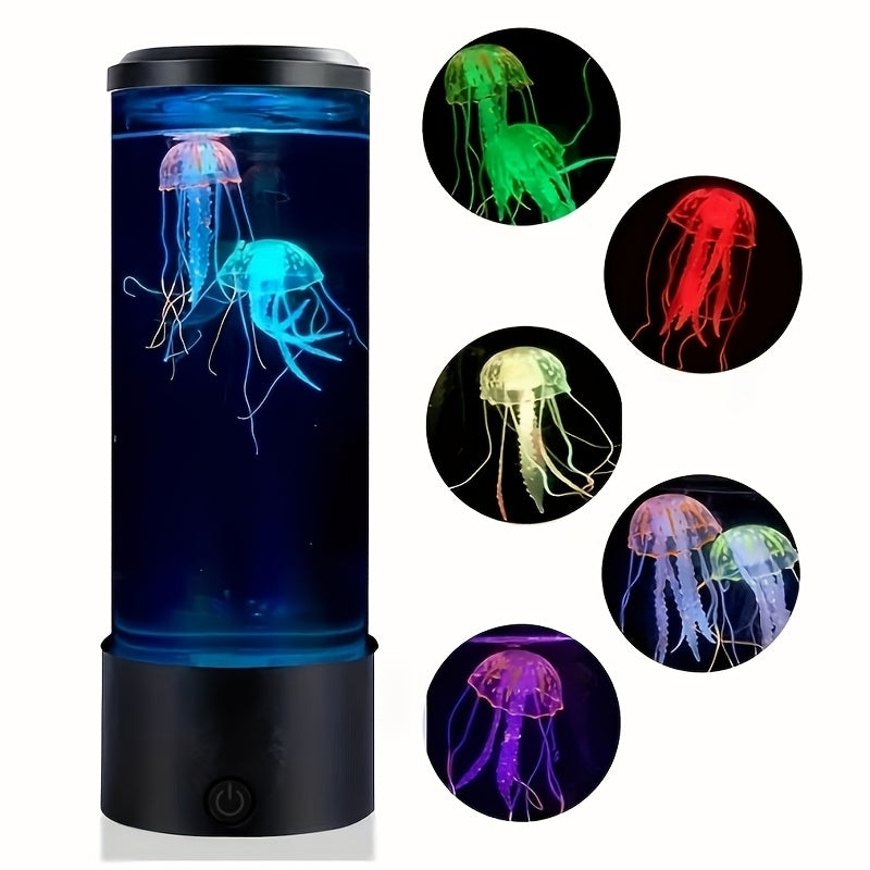 LED Jellyfish Mood Night Light Dimmable Color Changing Tabletop Indoor Night Lamp