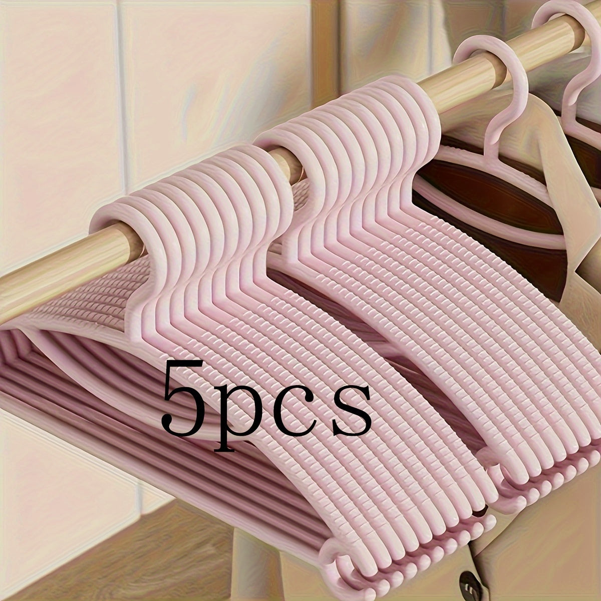 5 ta plastik kiyim tutqichlar to'plami, yengil, sirg'almas, joyni tejovchi, uy, sayohat yoki maktab uchun