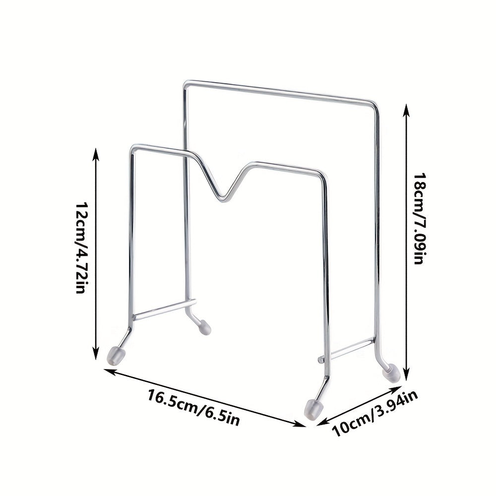 Pot Lid Rack Organizer for Kitchen Cabinets Black Metal Space-Saving Storage