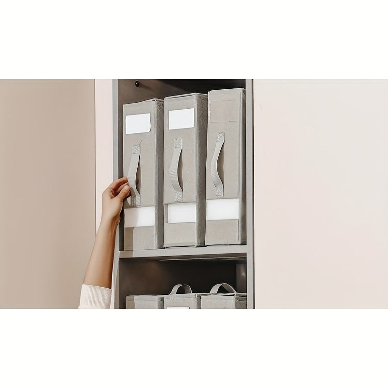 Juego de cuatro cajas de almacenamiento para sábanas de tela no tejida con tapas, organizadores para debajo de la cama y armario