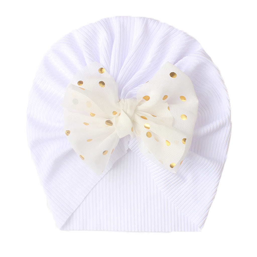 Baby Headband for Infants and Toddlers Polka Dot Bow Elastic Turban Head Wrap