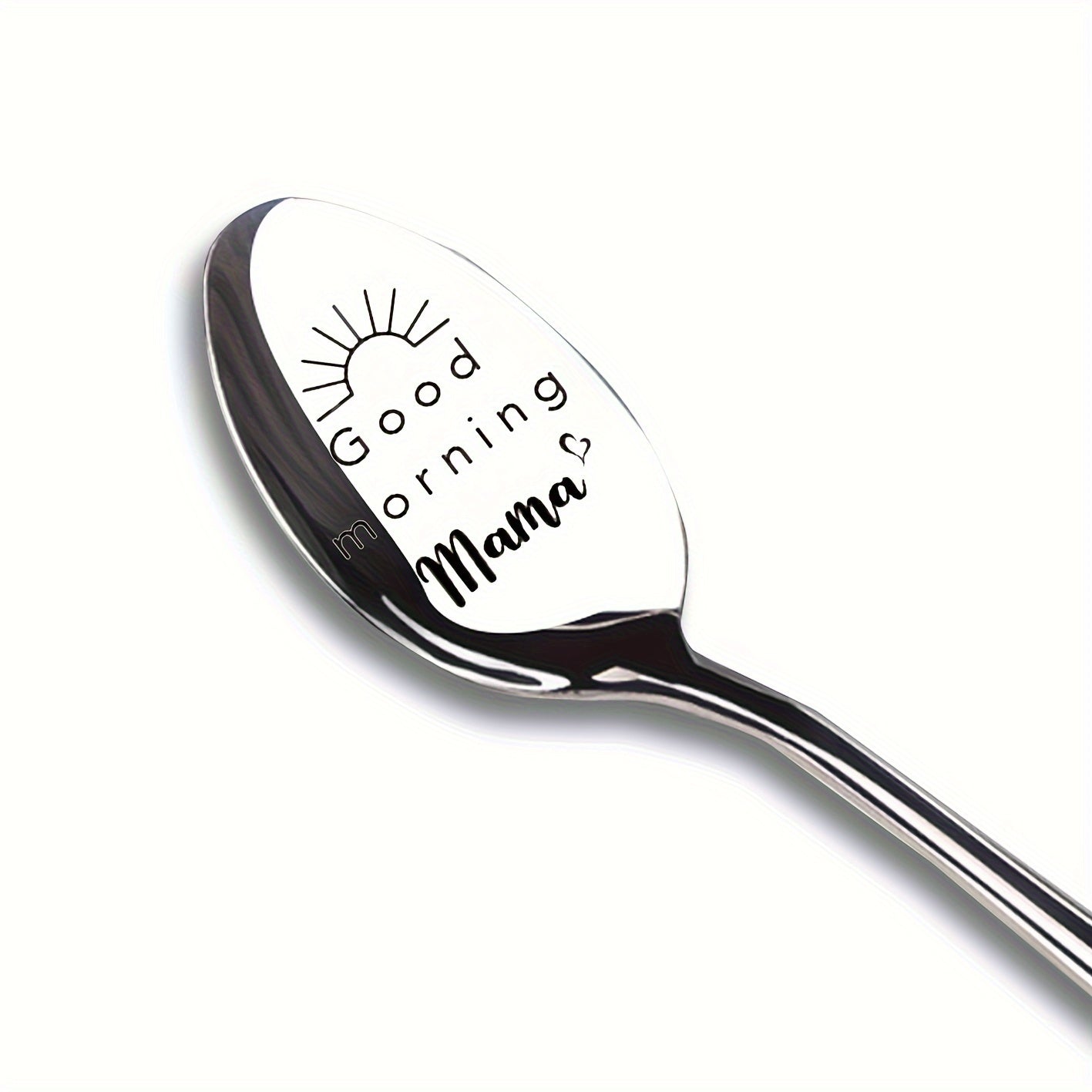 Stainless Steel Engraved Coffee Spoon Mirror Polished Gift for Lovers Fathers Day