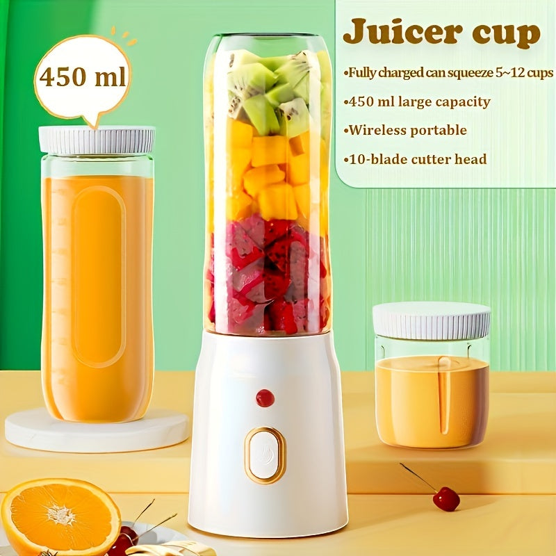 Portable USB Rechargeable Blender with Dual Tritan Cups for Smoothies and Juices