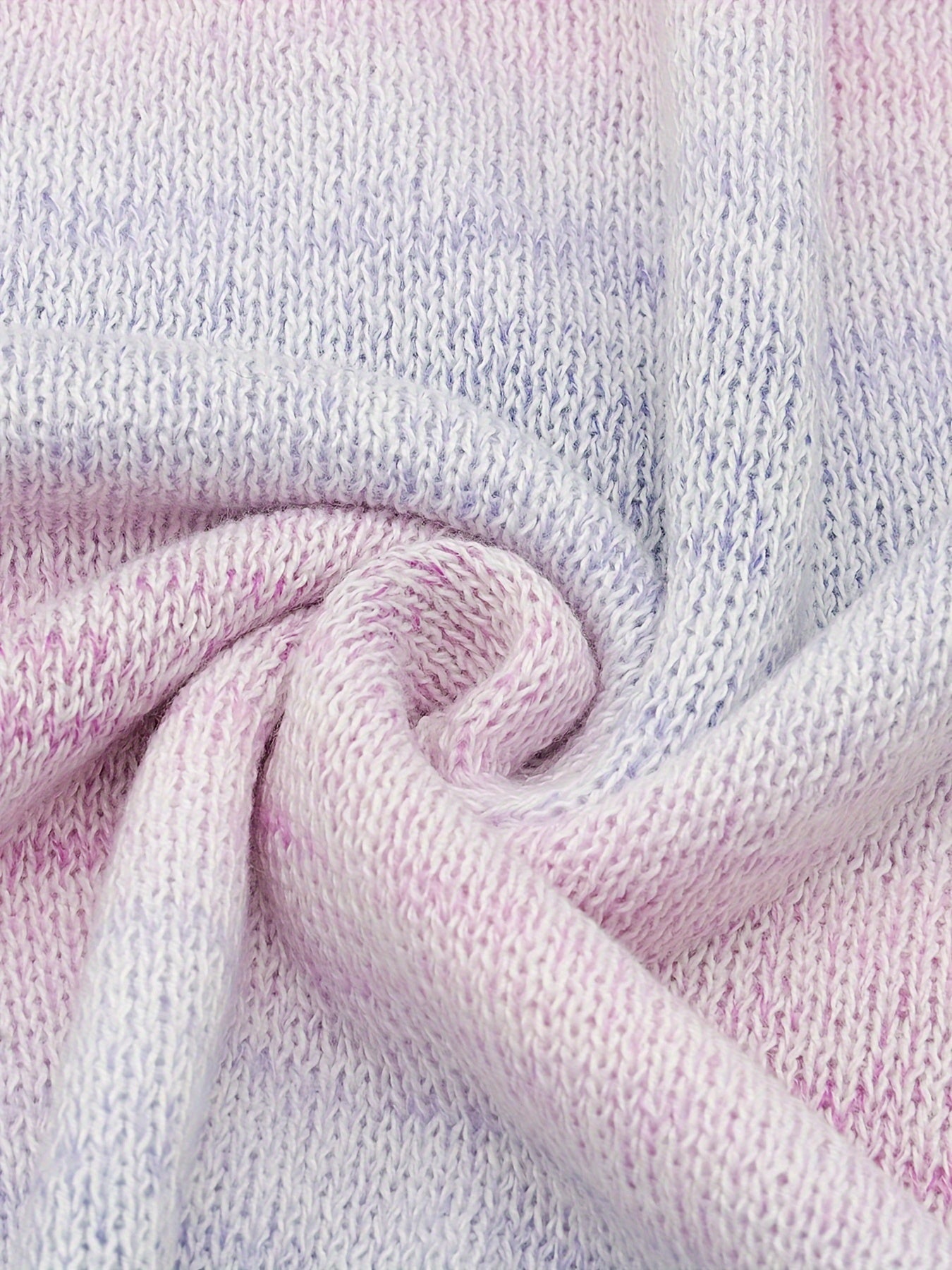 Plus Size Womens V-Neck Sweater Hollowed Sleeves Gradient Color Fall Winter Knitwear