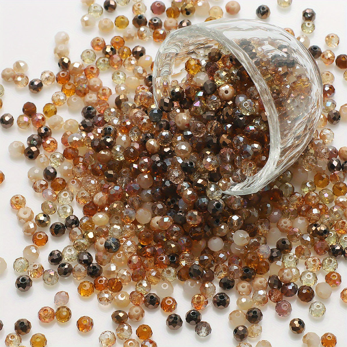 500 piezas de cuentas de vidrio plano de 3 mm de colores mezclados para hacer joyería y arte de uñas