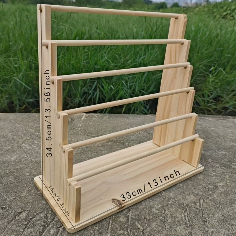 Multi-layer Wooden Jewelry Organizer Rack with 5 Shelves for Bedroom Storage