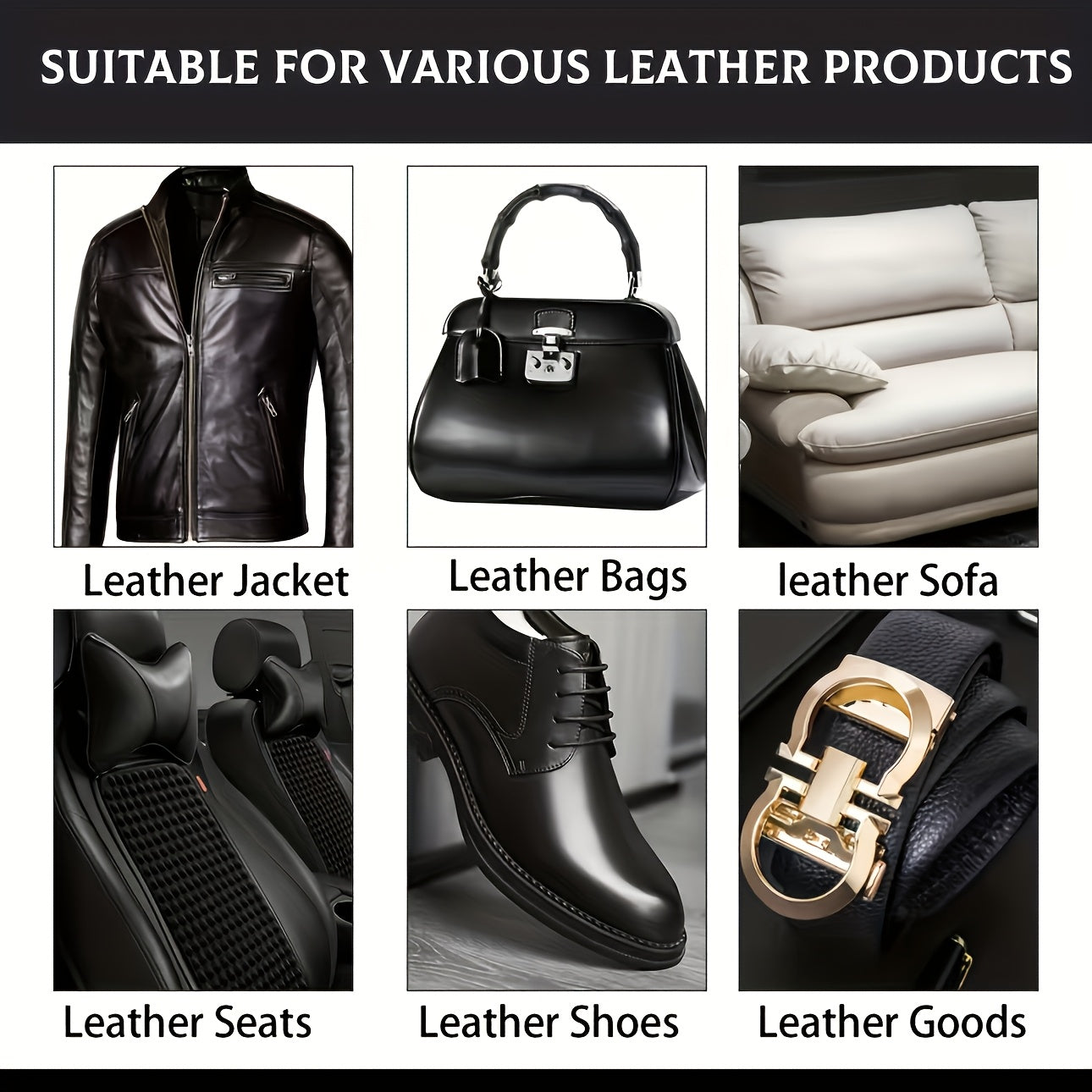 Crema acondicionadora de cuero para coches, bolsos, sofás, bálsamo para cuidado del cuero