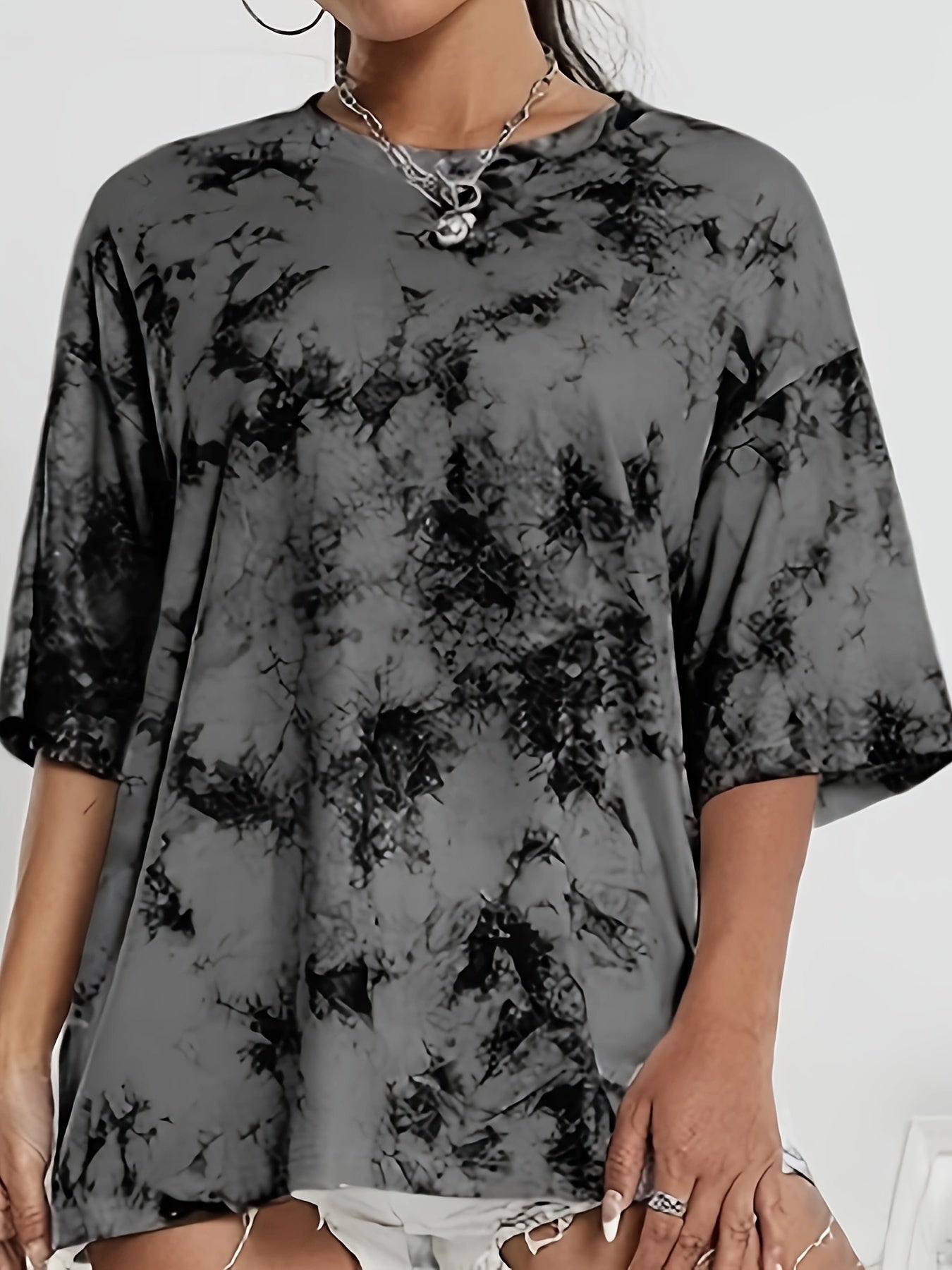 Women's Floral Print T-Shirt Short Sleeve Crew Neck Polyester Blend All Seasons