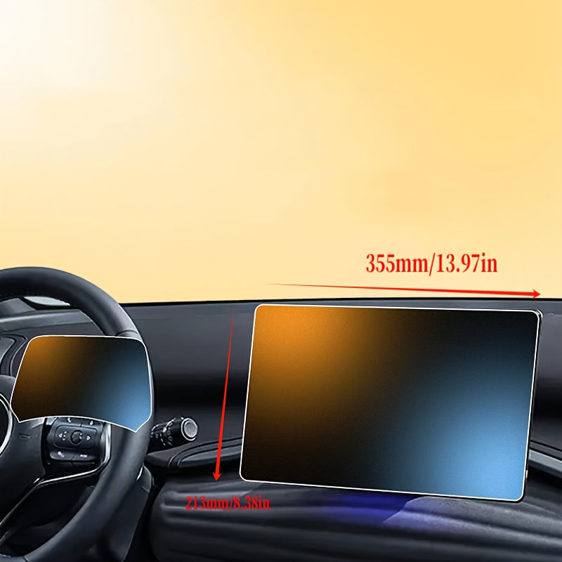 Pack de 2 protectores de pantalla de vidrio templado para navegación de coche de 15.6 pulgadas y velocímetro