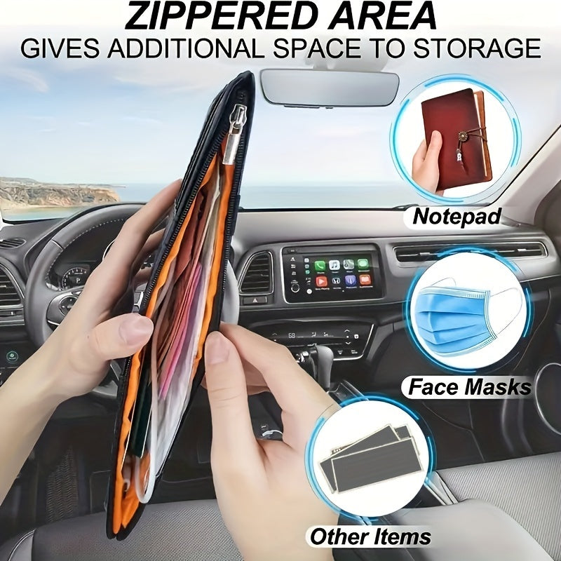Organizador de visera de coche, caja de almacenamiento, funda para gafas de sol, tarjetero, accesorio interior