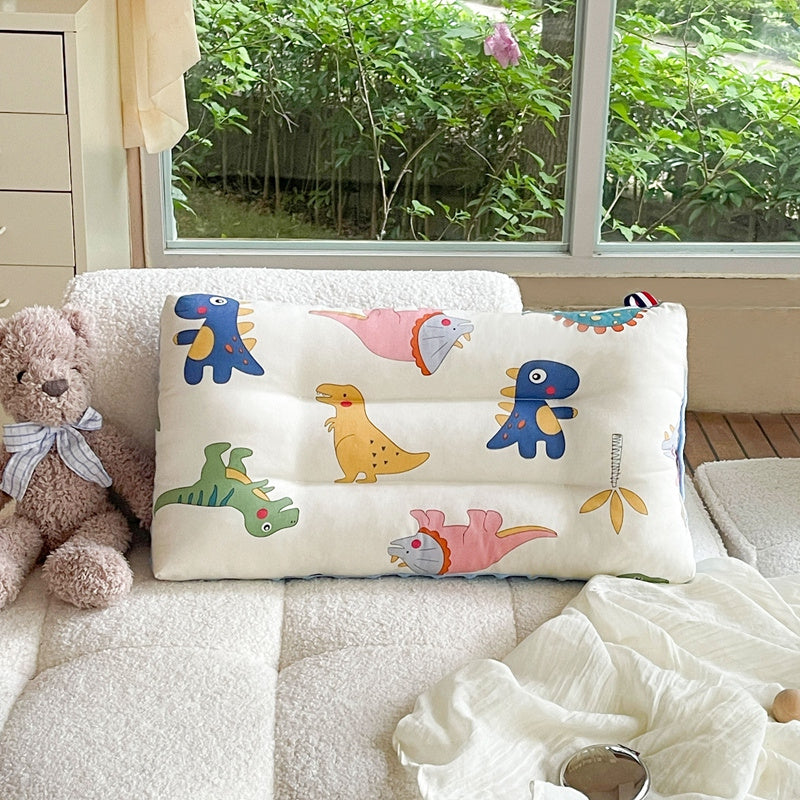 Almohada de poliéster lavable para niños con estampado de animales de dibujos animados para comodidad en todas las estaciones