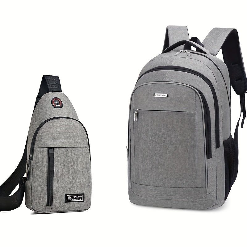 Large Capacity Waterproof Travel Backpack for Hiking and Short Trips with Zipper and Adjustable Straps